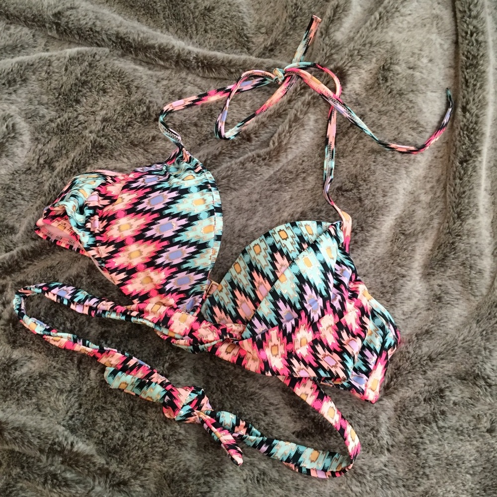 36B Tribal Print Double Wrap Bikini Top